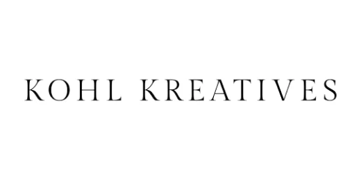 Kohl Kreatives written in a stylish uppercase typeface, in black on a white background.